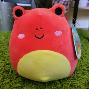 8 inch Obu frog red, yellow and black squishmallow